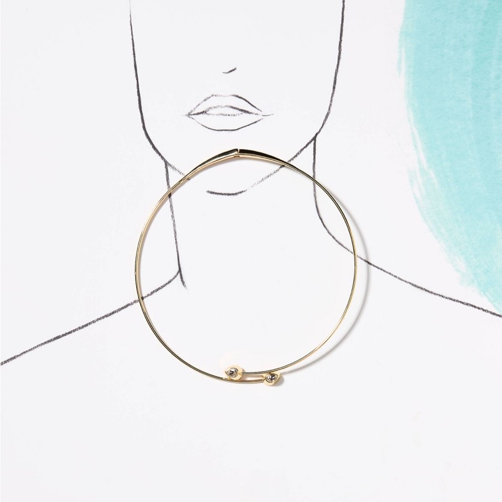 NWT Anthropologie Crystal Open Collar Necklace - Picture 3 of 5